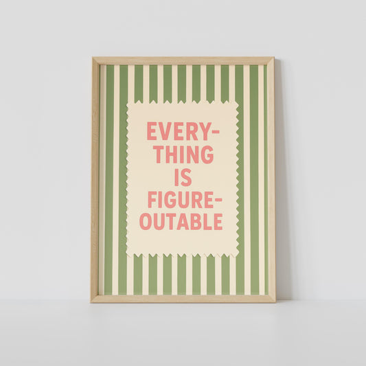 Everything Is Figureoutable — retro plakat z cytatem